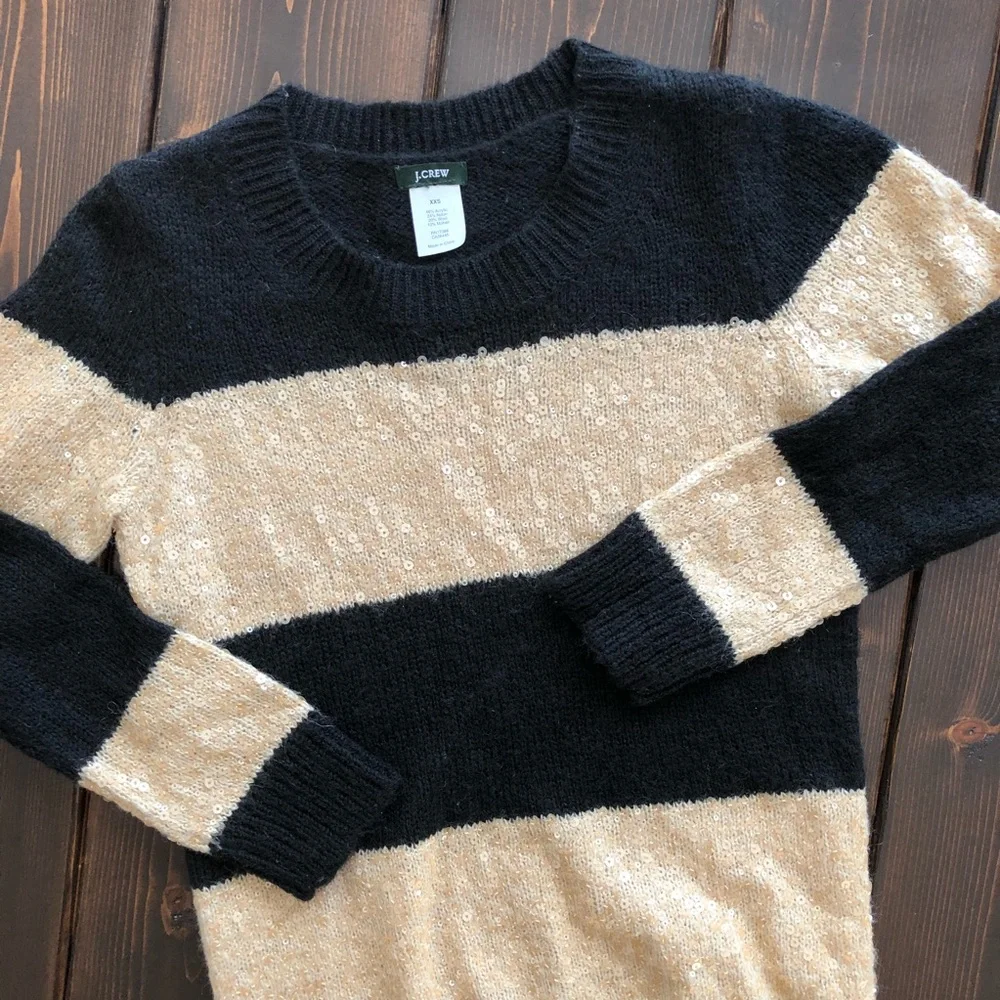 J. Crew Wynter Sweater in Sequin Stripe - Picture 3 of 6